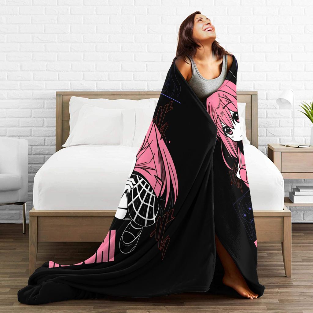 Bocchi the Rock Blankets  Soft Warm Funny Plush Throw Blanket For Kids Adult Home Decor Flannel Bedspread Bed Cover