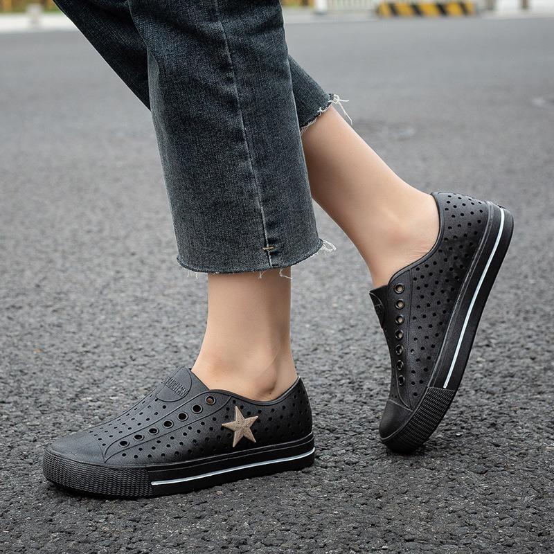 Spring and Autumn low-top men's rain shoes kitchen work shoes low tube rubber shoes student fashion couple waterproof men's and women's shoes