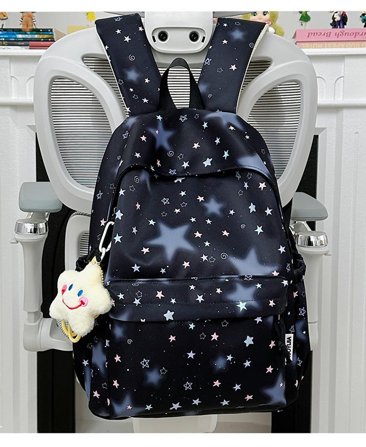 Schoolbag New Mori Ins High Value Fresh Sweet Cute Star Backpack Junior High School Students Lightweight Simple Backpack