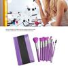 Makeup Brush Set Soft Bristles Wooden Handle Portable Face Makeup Brushes for Women Purple 10pcs