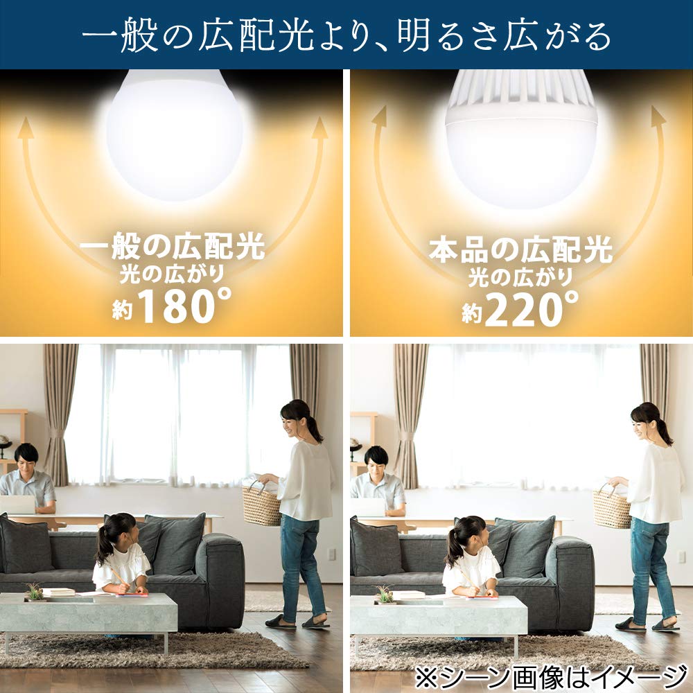 Energiesparmaßnahmen: Iris Ohyama LED-Lampen, E17, Breiter Abstrahlwinkel, 60W Äquivalent, Warmweiß, 2er-Set, LDA6L-G-E17-6T6-E2P