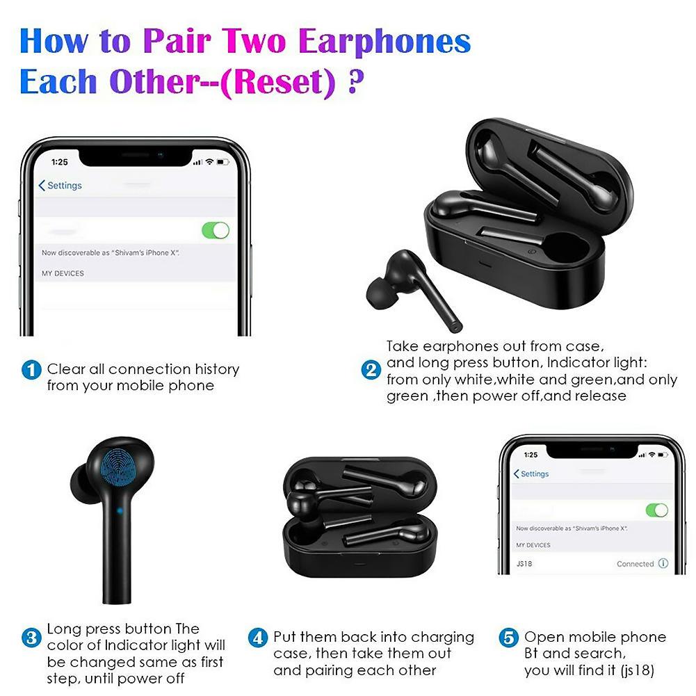 JS18 TWS Bluetooth Наушники HIFI Стерео 