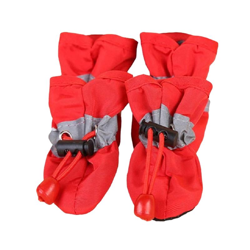 4pcs/set Waterproof Pet Dog Shoes Anti-slip Rain Boots Footwear for Small Cats Dogs Puppy Dog Pet Booties Pet Paw Accessories