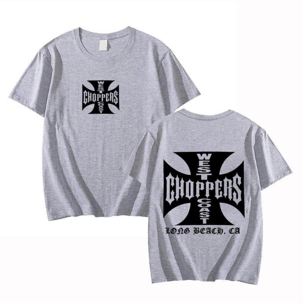 Sommer Mode T-Shirt Damen West Coast Choppers Print T-Shirt Lässig Kurzarm O-Ausschnitt T-Shirt Vintage Kleidung Tee