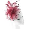 Women Feather Hair Fascinator Clip Wedding Flower Headband Royal Tea Cocktail Party Hat Headwear Gift