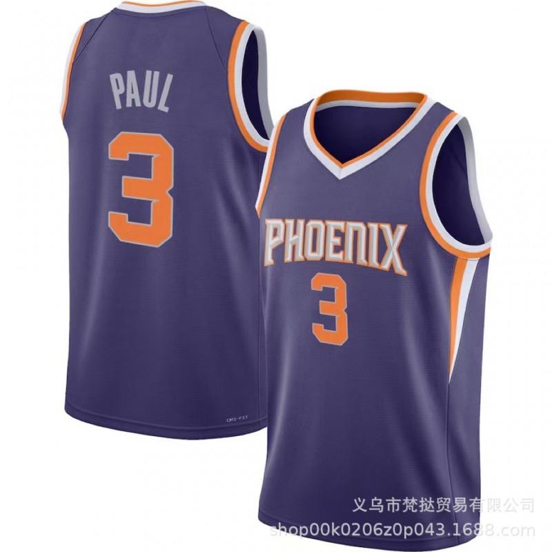 Phoenix Suns NBA Basketball Jersey Durant 35 Booker 1 Paul 3 Season Cotton V-Neck Sleeveless Sportswear