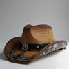 Nouveau Chapeau de Cowboy Western Vintage pour Homme Chapeau de Soleil de Plage Tressage en Paille Fait Main Chapeau Jazz Cowgirl Gentleman Sombrero Hombre