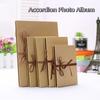 Adhesive Style Accordion Photo Album Retro Scrapbook Album Kraft Paper Album  Wedding Anniversary
