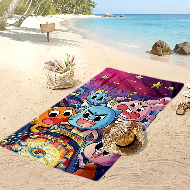 Amazing World of Gumball Beach Towel, Soft Absorbent Quick‑Dry Towel for Beach Pool Swimming Travel Home