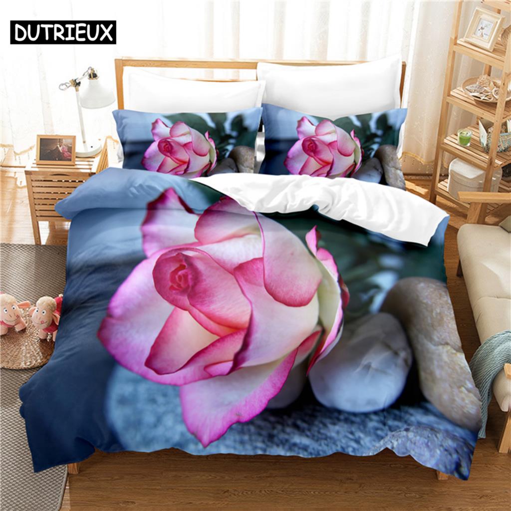 Elegant Flowers Bedding Set Duvet Cover Set 3d Bedding Digital Printing Bed Linen Queen Size Bedding Set Fashion Design