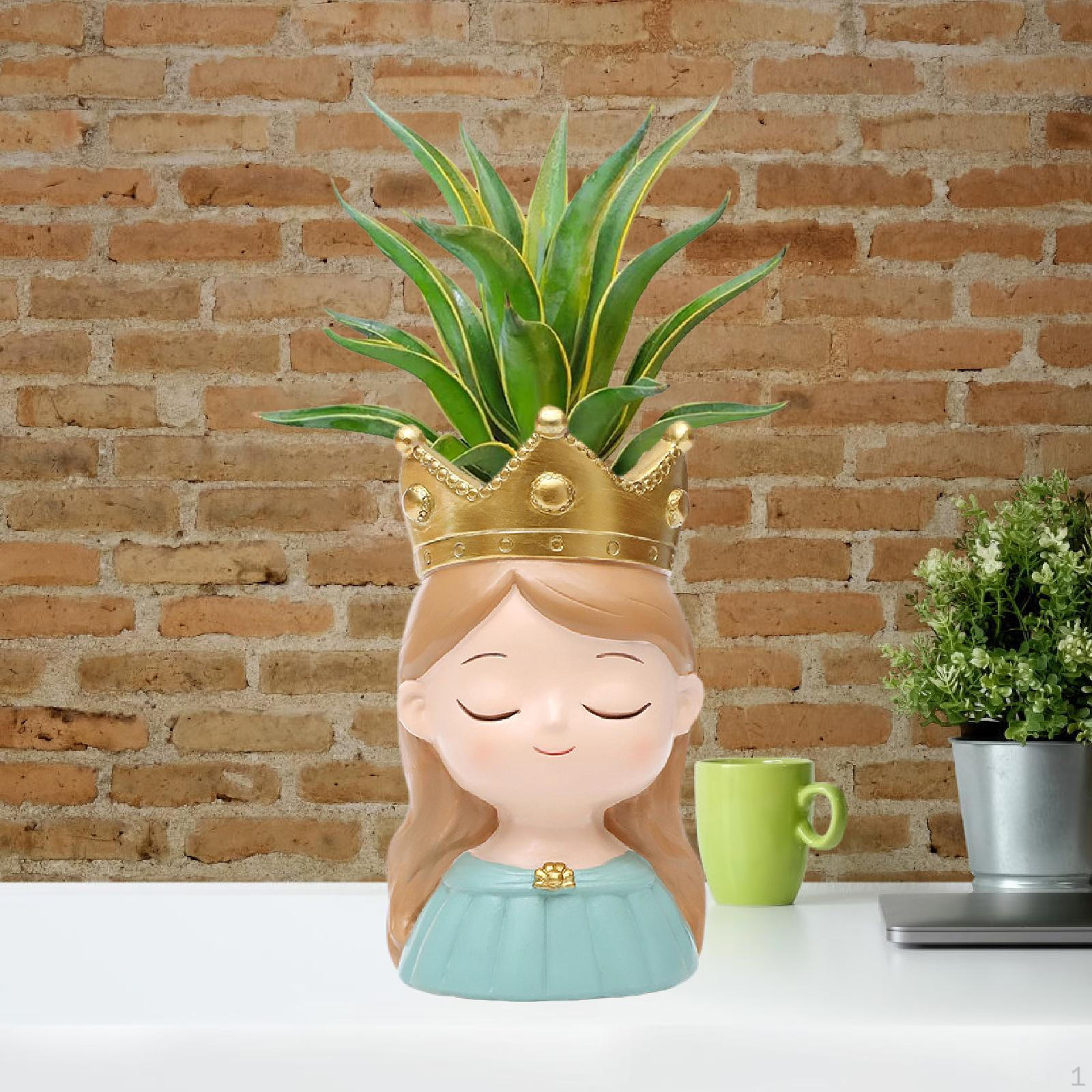 

Face Flower Pot Vase Head Planter Plant for Patio Porch Backyard Yard Girl