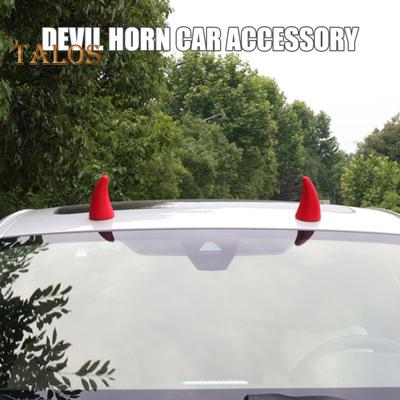 1 par de pegatinas de cuerno de diablo para coche, decoración de techo automotriz 3D, protector de parachoques delantero y trasero, anticolisión, impermeable, a prueba de sol, universal para vehículo