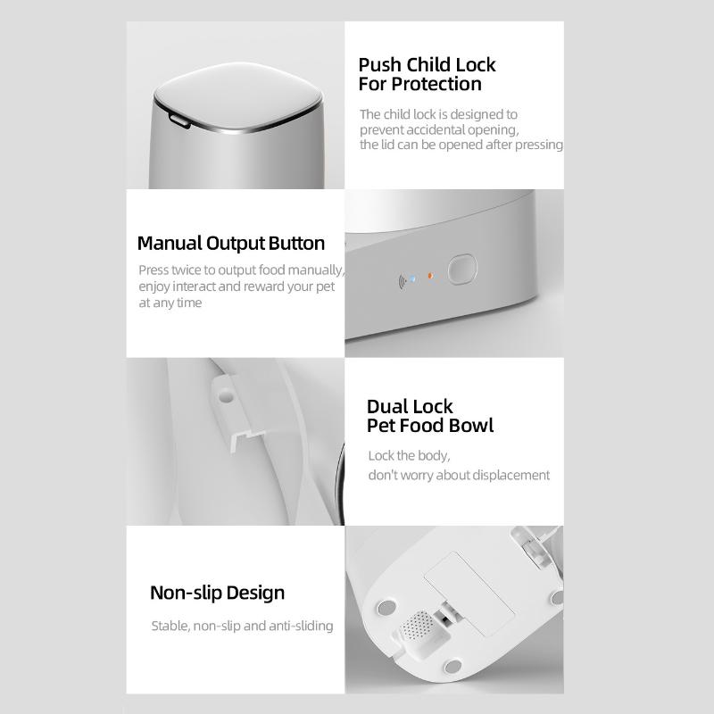 Futterspender für Haustiere, Einzelbecken, Doppelbecken, intelligente, automatische, zeitgesteuerte und quantitative Fütterung von Katzen und Hunden