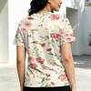 Women's Floral Collection Casual Basic Short Sleeve T-Shirt Soft Fabric, Fresh Design, Versatile for Daily Wear & Work Commute