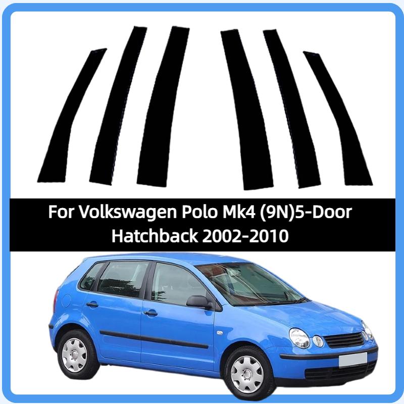 Fit For Volkswagen Polo Mk4 (9N)5-Door Hatchback 2002-2010 Gloss Black Pillar Posts Door Side Window Decor Cover Sticker
