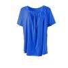 Summer Women's Pleated Square Neck Solid Color Loose Short Sleeve T-Shirt Top