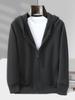Men's 100% Australian Wool Hooded Cardigan - Heavyweight, Thick, Loose Casual Hoodie with Zipper