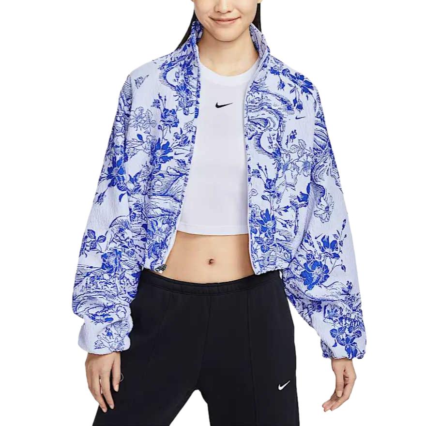 

Nike Модная мягкая куртка женские куртки белая королевско-синяя HF9581-100 XL