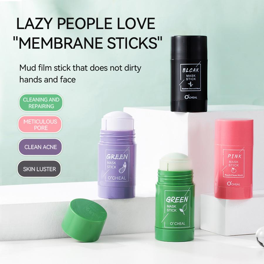 OCHEAL Green Tea & Peach Charcoal Mud Mask Stick - Cleansing, Pore Care, Hydrating, Moisturizing.