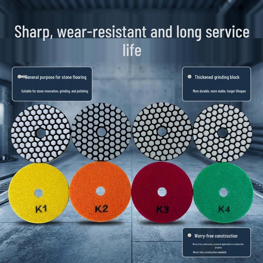 Four-Step 3/4-Inch Dry Grinding and Polishing Disc for Stone and Tile Renovation