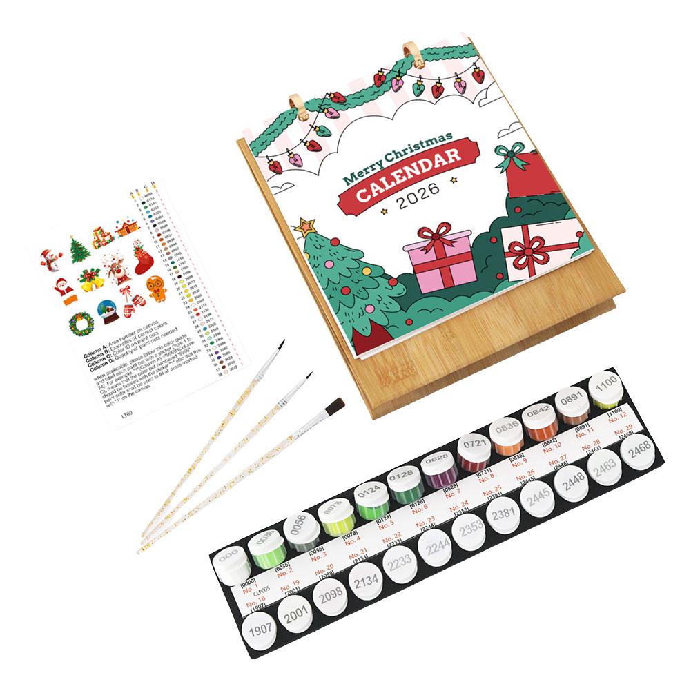 2026 Desk Calendar Paint By Numbers Creative Ornament Hand Drawn Gift Commemorative Value For Family And Friend
