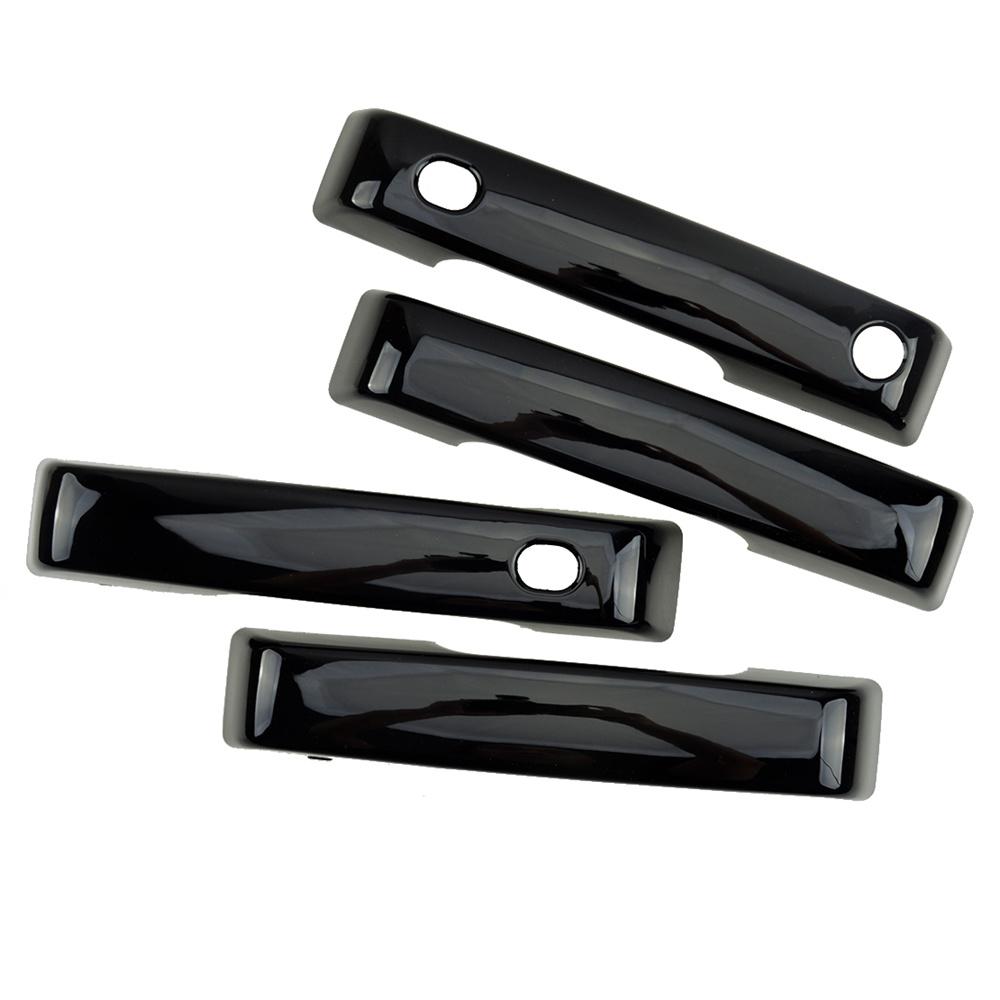 4Pcs Piano Black Exterior Outside Door Handle Cover Trim For Ford F150 2021-2022