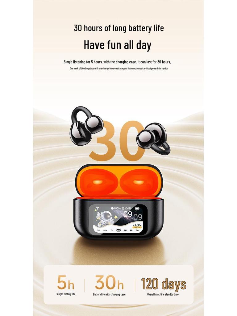 XG42 Ear-Clip Bluetooth Headset with Color Screen & AI Translation