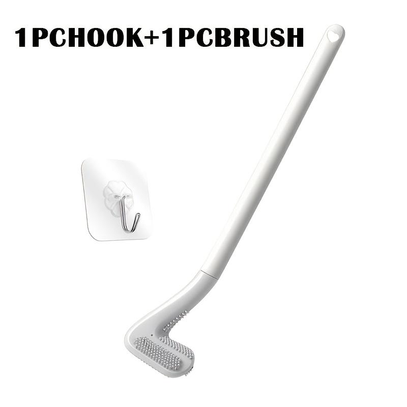 

Flexible Silicone Toilet Brush 360° Rotation Long Handle Wall Mounted серый