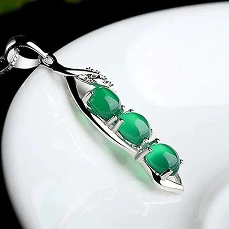 Luxury Wedding Necklace For Women Green Cubic Zirconia Trendy Party Jewelry Elegant Accessory  Design