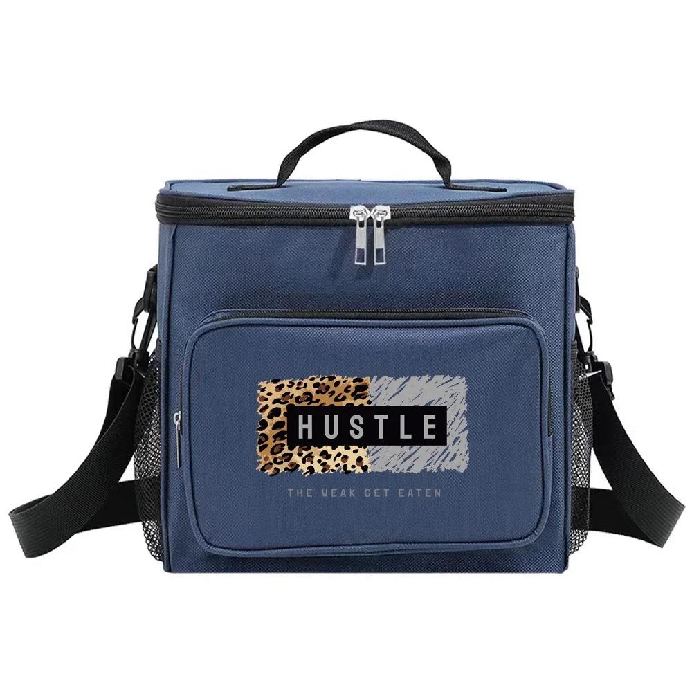 Insulated Lunch Bags Cooler Box Thermal Organizer Handbag for Student Portable Waterproof Camping Storage Boxes Leopard Pattern