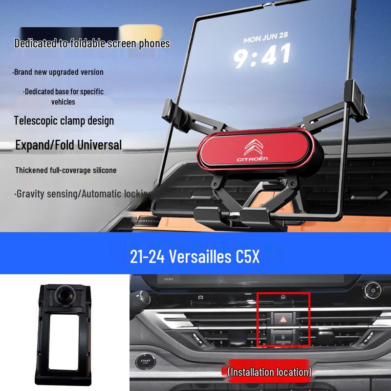 Folding Phone Holder for Citroën Elysee, Tianyi, C5, Versailles C5X, C4L / C4 Sega Models