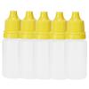 50Pcs 10ml Eye Liquid Bottle Portable Squeezable Empty Eye Drops Container with Plugs LidYellow