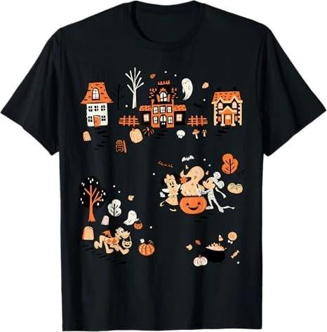 Mickey Mouse And Friends Halloween Village Tshirt Black S