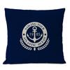 Home Decorative Navigation Blue Compass Anchor Pillow Cover Nautical Shell Fish Linen Pillow Case Mediterranean Cushion Cover