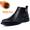 Mote Høy Kvalitet Chelsea Herrestøvler Ekte Lær Komfortable Business Støvler For Menn Sideglidelås Herre Vintersnø Fottøy Herre