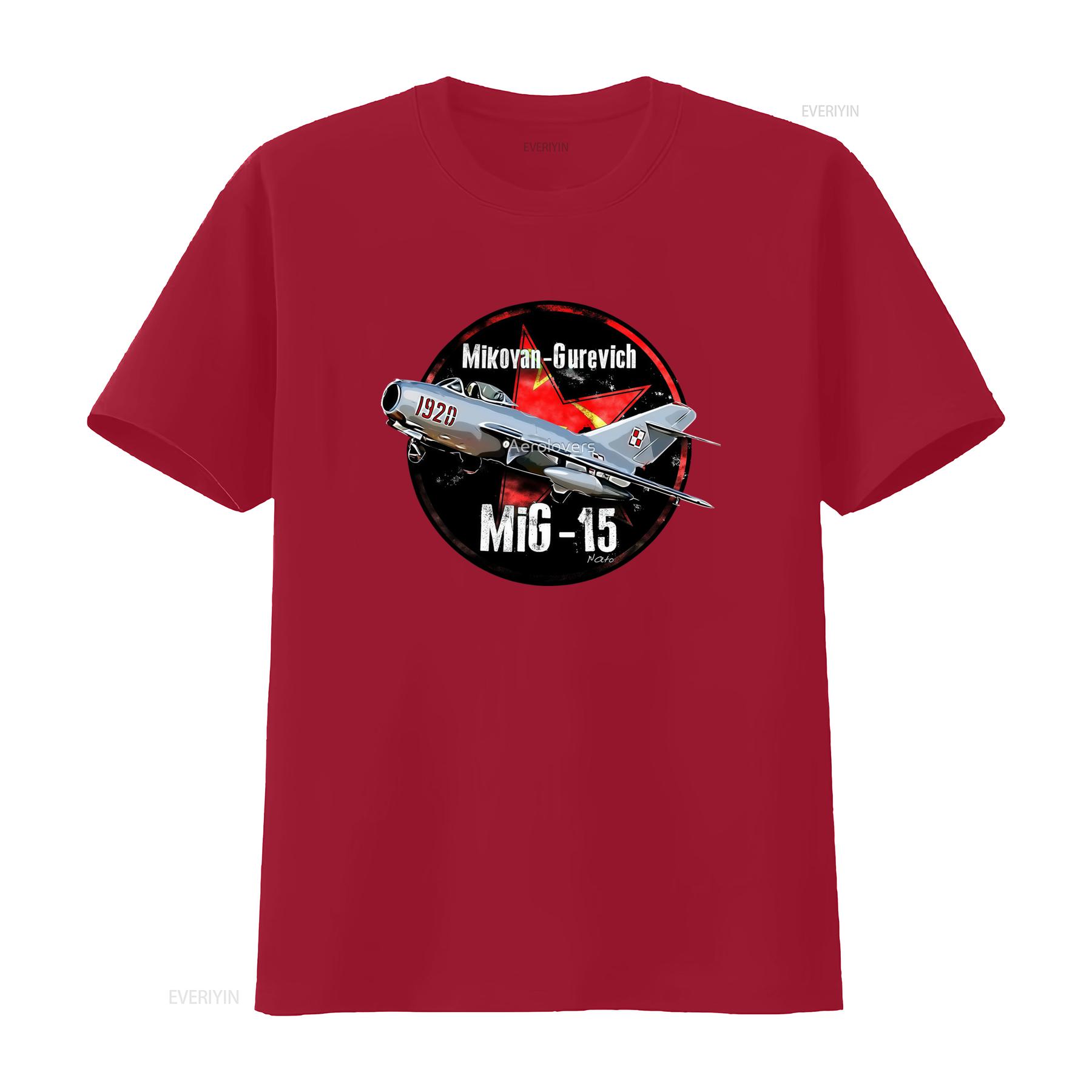 

Mikoyan Gurevich MiG 15 Vintage Russian Fighter Jet T Shirt for Aerolover vintage Washed designer clothes Slightly homme S