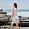 Beach Skirt Women Solid Color Hollow Beach Vacation Bikini Swimsuit Shirt Dress