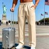 Men's Casual Minimalist Loose Fit Straight Solid logo Joggers Solid Color Long Pants Casual Pants