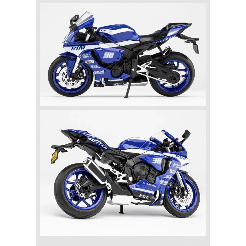 1/12 Yamaha YZF-R1M Zliatinový Model Motocykla Diecast Vozidlá Zvuk a Svetlo Off Road Autocykel Kolekcia Detské Hračky Darček