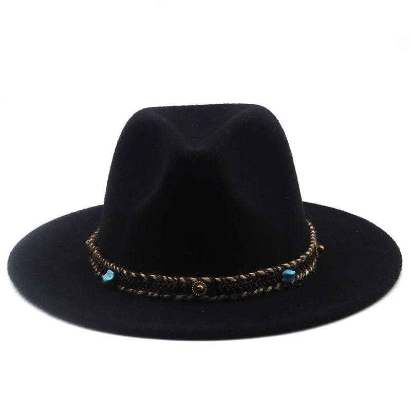 European and American High-quality Wide-brimmed Men's and Women's Fedoras, Fashionable Woolen Top Hats, and a Panama Jazz Felt Hat.