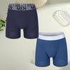 FINETOO 2Pcs Teenagers To Adults Parent-child Boyshort Simple Fashion Plus-size Shorts Men's Comfortable Underwear Elastic Waist
