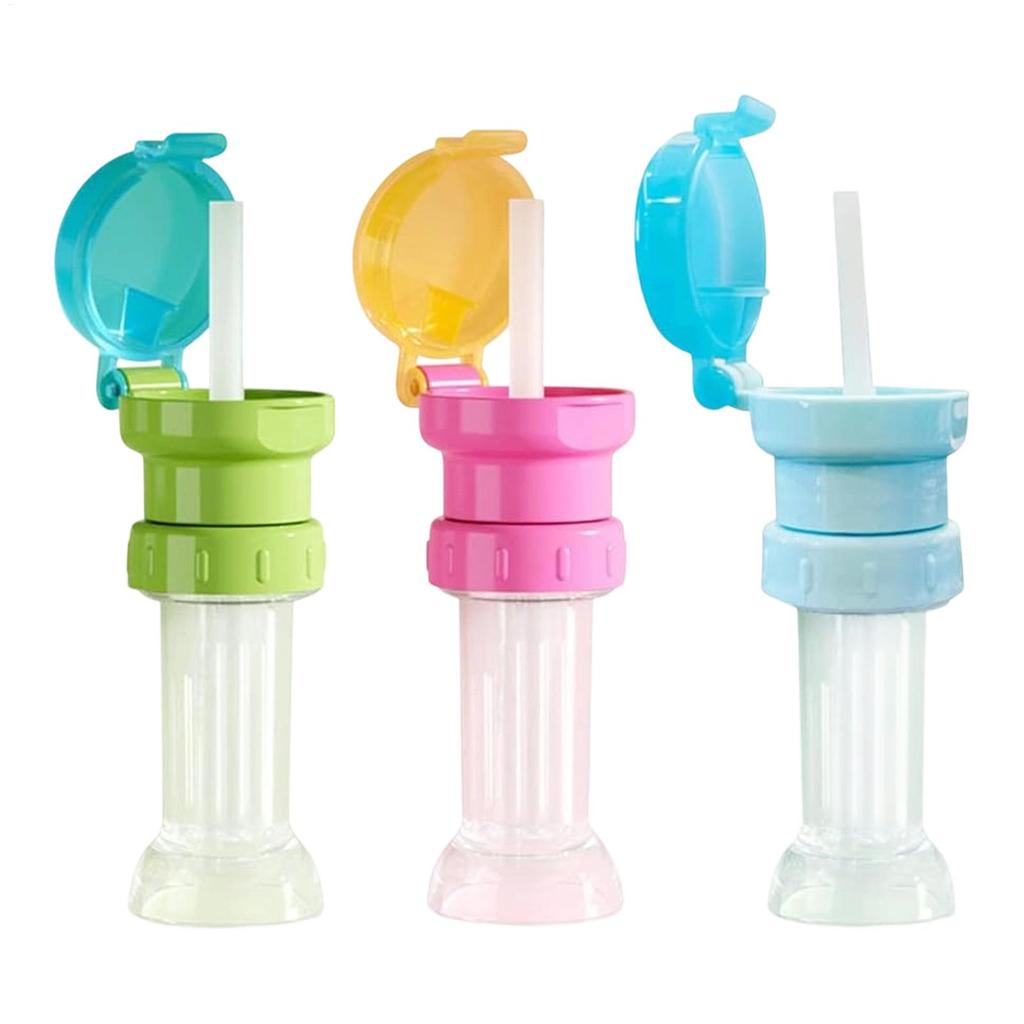 Kids Water Bottle Caps Spill Proof Juice Soda Water Bottle Twist Cover Caps with Straw Safe Drink Sippy Caps Feeding Drinkware