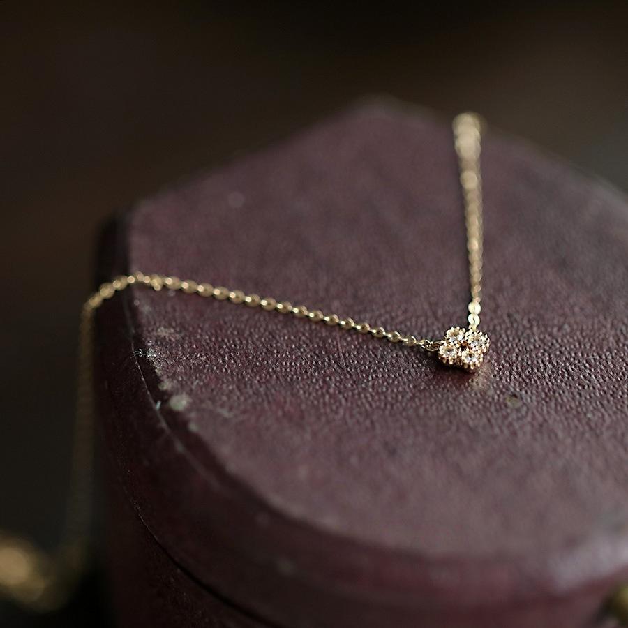 Collar Colgante Flor de Circonita Mini Chapado en Oro de 14 Quilates Plata de Ley 925 para Mujeres Niñas Joyería de Moda Regalos
