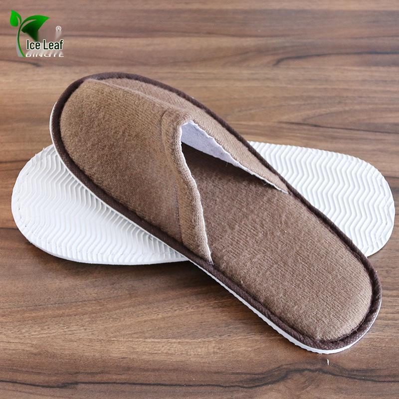 Coffee Disposable Non-Slip Indoor Slippers for Home, Guests, and Hotels