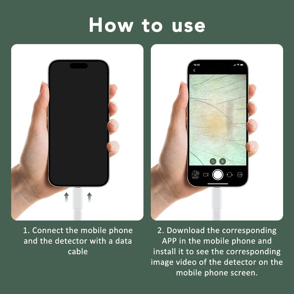 Skin Analyzer Dermatoscope Scalp/Skin/Hair Follicle Scanner Detector Testing Analysis Microscope 1 Million Ultra-clear Blue-ray