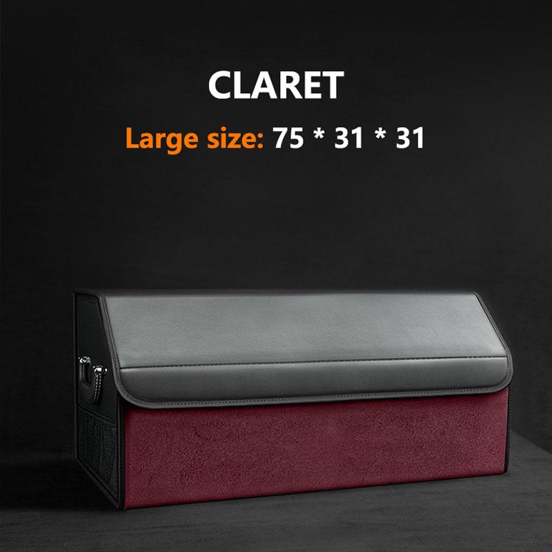 Car Suede Trunk Organizer Large Capacity Leather Foldable Storage Box Portable Multifunctional Tool Organizer Car Accessories