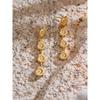 Yhpup Ocean Style Metal Conch Long Hanging Drop Earrings Golden Stainless Steel Holiday Beach Summer Daily Jewelry New