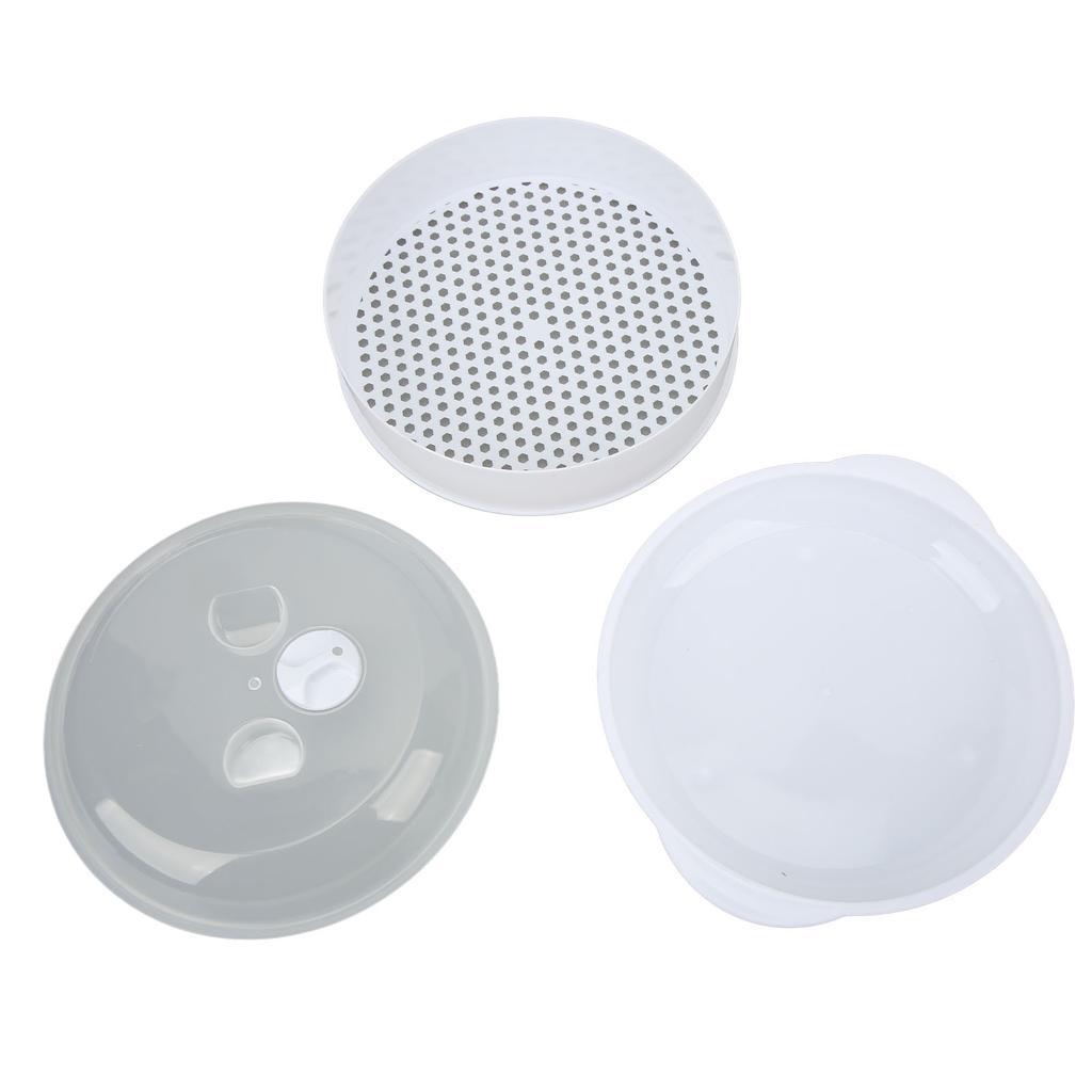 Microwave  White Kitchen Steaming Utensils Saving Time  Food  Multipurpose with Lid for Home for Dumplings