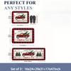 Christmas Red Plaid Pickup Truck Tree Snowflake Kitchen Rug Set Non Slip Washable Floor Mat Indoor Holiday Decor