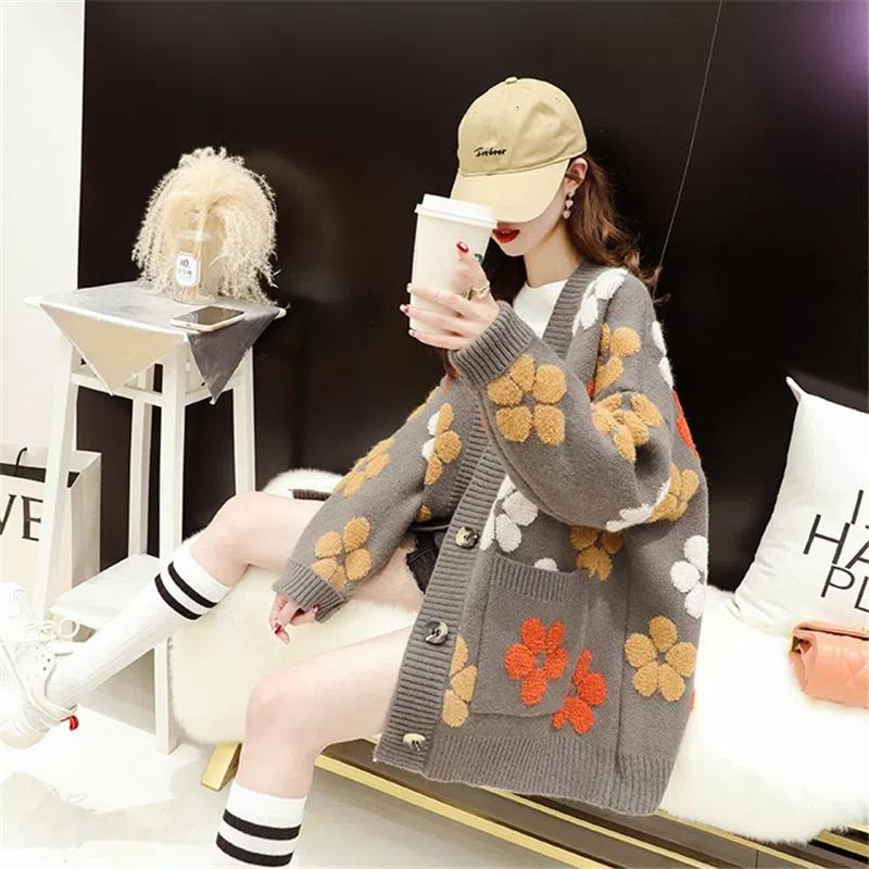 Short Sweater Jacket Sweet Loose Autumn and Winter Knitted Cardigan